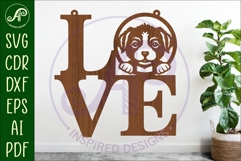 Love word with puppy dog wall art sign, SVG file. vector Product Image 2