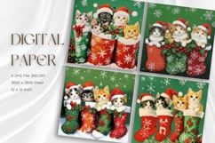 Christmas Cat Background Winter Snow Santa Wallpaper_35 Product Image 1