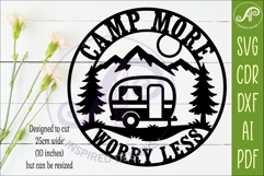 Camp More Worry Less SVG | Camping Wall Sign Laser Cut File Product Image 2