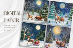 Christmas Deer Background Winter Snow Santa Wallpaper_14 Product Image 1