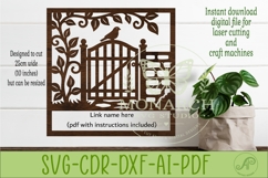 Personalized Secret Garden Gate SVG | Custom Name Sign Laser Product Image 2