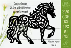 Floral Horse SVG Laser Cut File, Western Horse Wall Art Product Image 2
