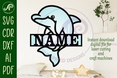 Dolphin name sign svg laser cut file Product Image 2