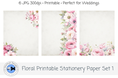 Floral Printable Stationery Paper 1 Product Image 3