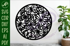 Butterflies circle wall sign, SVG file. Product Image 2