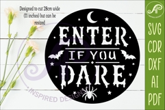 Enter If You Dare Halloween Wall Sign SVG | Laser Cut File Product Image 2