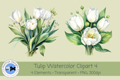 Spring Tulips PNG Watercolor Clipart 4 Product Image 3