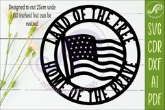 Land of the free Wall Art SVG Patriotic USA Laser Cut Sign Product Image 2