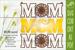 Sunflower MOM SVG, Laser Cut Mom Sign, Mother’s Day Hanging Product Image 2