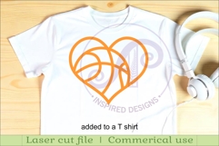 Basketball heart laser cut wall sign Product Image 2
