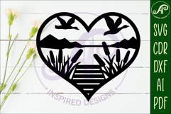 Lake heart wall sign, SVG file. Product Image 2