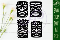 Tiki head Silhouette laser cut outs 2 Product Image 2