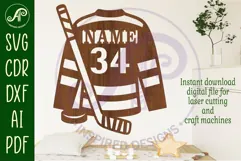 Ice hockey shirt name sign svg laser cut file Product Image 2
