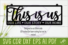 This Is Us Family Sign SVG Laser Cut Wall Decor Our Life Product Image 2