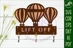 Hot air balloon Key holders for metal and laser cutting Product Image 2