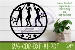 Personalized Netball Name Sign Female Player Wall Art Laser Product Image 2