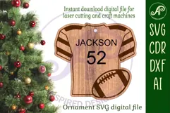 American Football shirt Christmas Ornament SVG laser cut Product Image 2