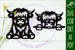 Highland cow laser cut outs SVG file Product Image 2
