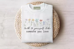 Floral Motivational Self-Care Quotes T-Shirt Design 02 Product Image 2