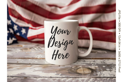 Patriotic Coffee Mug Mockups Template Ceramic USA Flag Blank Product Image 1