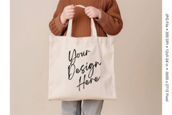 Canvas Tote Bag Mockup Shopping Bag White Natural Blank_10 Product Image 1
