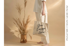 Canvas Tote Bag Mockup Shopping Bag White Natural Blank_45 Product Image 1