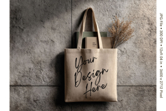 Canvas Tote Bag Mockup Shopping Bag White Natural Blank_50 Product Image 1