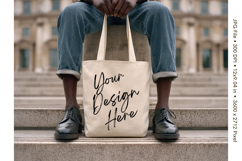 Canvas Tote Bag Mockup Shopping Bag White Natural Blank_54 Product Image 1