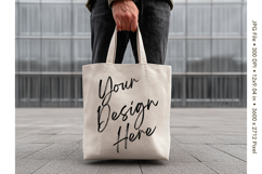 Canvas Tote Bag Mockup Shopping Bag White Natural Blank_59 Product Image 1