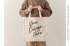 Canvas Tote Bag Mockup Shopping Bag White Natural Blank_9 Product Image 1