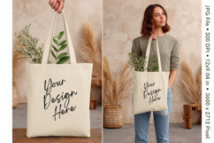 Canvas Tote Bag Mockup Shopping Bag White Natural Blank_102 Product Image 1