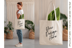 Canvas Tote Bag Mockup Shopping Bag White Natural Blank_104 Product Image 1