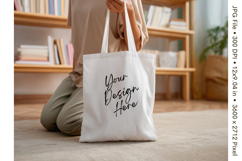 Canvas Tote Bag Mockup Shopping Bag White Natural Blank_112 Product Image 1