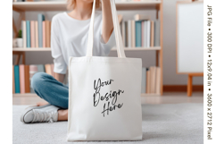 Canvas Tote Bag Mockup Shopping Bag White Natural Blank_113 Product Image 1