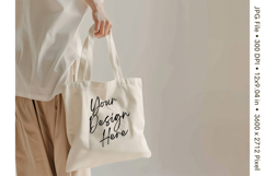 Canvas Tote Bag Mockup Shopping Bag White Natural Blank_12 Product Image 1