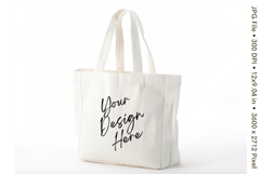 Canvas Tote Bag Mockup Shopping Bag White Natural Blank_129 Product Image 1