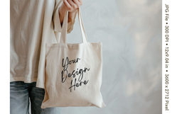 Canvas Tote Bag Mockup Shopping Bag White Natural Blank_13 Product Image 1