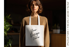 Canvas Tote Bag Mockup Shopping Bag White Natural Blank_136 Product Image 1