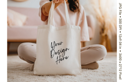 Canvas Tote Bag Mockup Shopping Bag White Natural Blank_141 Product Image 1