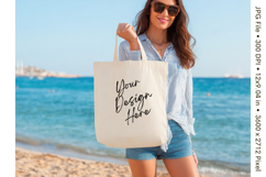 Canvas Tote Bag Mockup Shopping Bag White Natural Blank_153 Product Image 1
