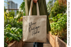 Canvas Tote Bag Mockup Shopping Bag White Natural Blank_176 Product Image 1