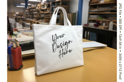 Canvas Tote Bag Mockup Shopping Bag White Natural Blank_216 Product Image 1