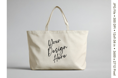 Canvas Tote Bag Mockup Shopping Bag White Natural Blank_225 Product Image 1