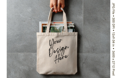 Canvas Tote Bag Mockup Shopping Bag White Natural Blank_265 Product Image 1