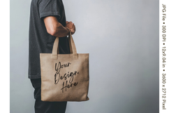 Canvas Tote Bag Mockup Shopping Bag White Natural Blank_33 Product Image 1