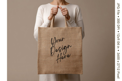Canvas Tote Bag Mockup Shopping Bag White Natural Blank_49 Product Image 1