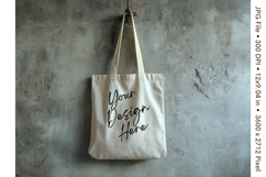 Canvas Tote Bag Mockup Shopping Bag White Natural Blank_70 Product Image 1