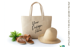 Canvas Tote Bag Mockup Shopping Bag White Natural Blank_9 Product Image 1