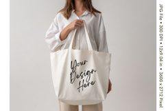 Canvas Tote Bag Mockup Shopping Bag White Natural Blank_96 Product Image 1