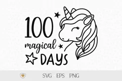 100 days of school svg, 100 magical days svg, unicorn svg Product Image 1